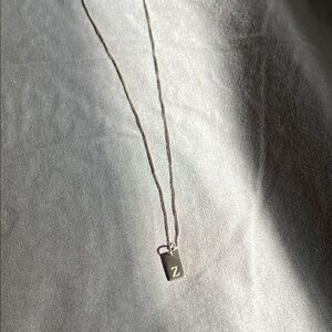 Gold plated 925 Initial letter Z Pendant Necklace